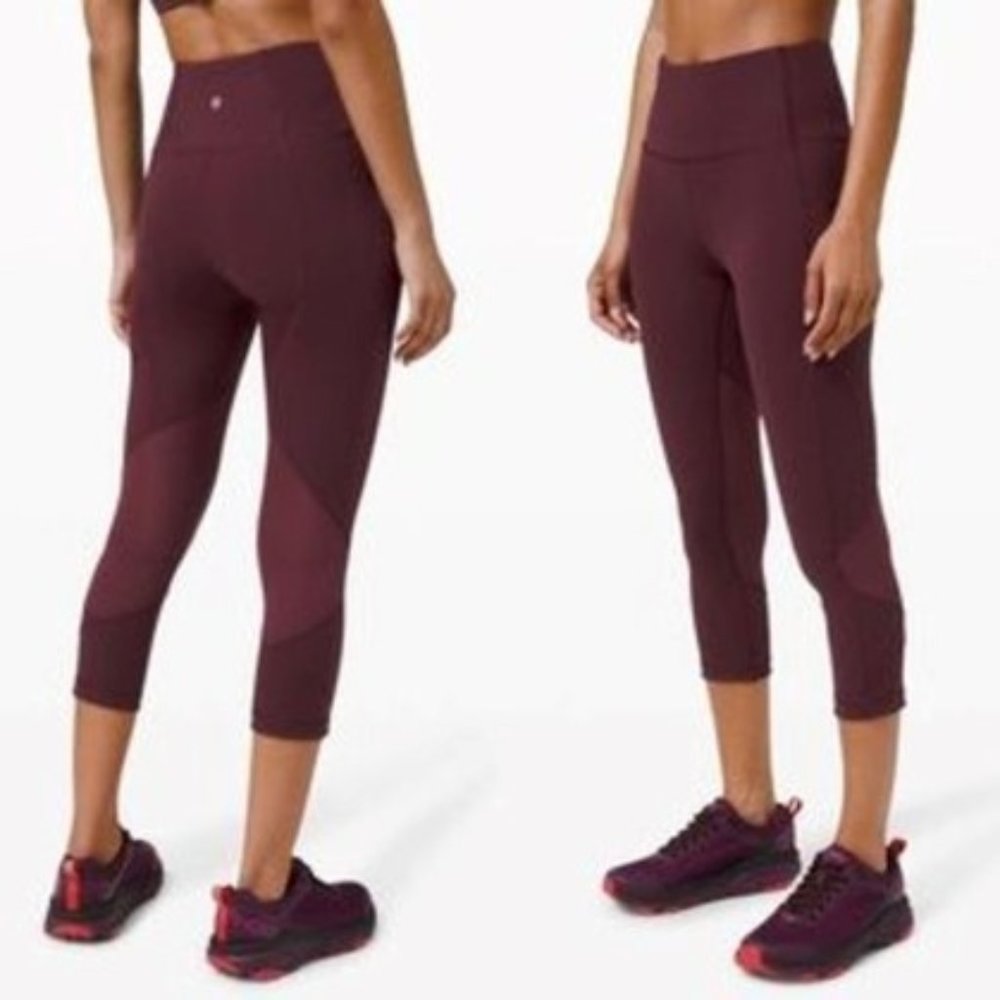 Lululemon Pace Mid-Rise Rival Crop 22” - Cassis/Garnet (Maroon) - Size 8